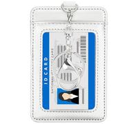 PATIKIL Porta badge in pelle con finestra trasparente per documento d'identità, tasca frontale verticale porta carte di credito e chiusura girevole in metallo, per dipendenti, personale, università