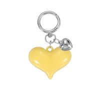PATIKIL Portachiavi A Cuore Carino Per Donna, Charm A Cuore In Resina Per Borsetta Accessori Per Borsa A Mano Borsa Auto Zaino Portafogli Pendente, Colore Giallo Pesca