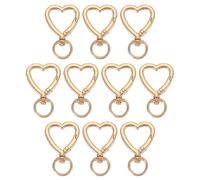PATIKIL Portachiavi a Cuore Piccolo con Clip,10 Pz Portachiavi a Cuore Girevole Anello a Scatto Gancio in Lega di Zinco Molla a Scatto per Portachiavi Portamonete Fai da Te,Oro Chiaro
