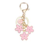 PATIKIL Portachiavi Charm con Fiore Rosa, Grazioso Portachiavi Smaltato con Iniziale Floreale e Ciondolo con Lettera F per Donna, Borsa, Zaino, Accessori