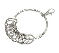 PATIKIL Portachiavi da 3,4 pollici, diametro 1 pezzo, supporto per la gestione delle chiavi con 10 anelli per ufficio, argento