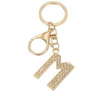 PATIKIL Portachiavi Iniziale, Portachiavi Lettera A-Z Portachiavi Iniziali Donna Carino Metallo con Cristalli Alfabeto per Chiavi Charm Borsa a Mano Zaino, Dorato (M)