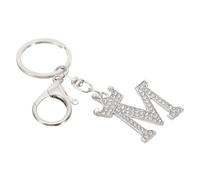 PATIKIL Portachiavi Iniziale, Portachiavi Lettera M Portachiavi Borsa Personalizzato Donna Crown con Diamanti Cristallo Decorativi Alfabeto per Borsa Zaino DIY, Tono Argento