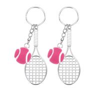 PATIKIL Portachiavi Tennis, 2Pz Portachiavi Metallo a Forma Racchetta Tennis Pendente Novità Sport per Zaini, Regalo, Favore Festa, Souvenir, Fan Sport, Rosa