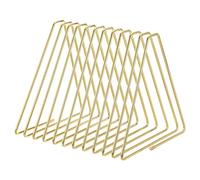 PATIKIL Portafile Tre Lati per Scrivania 11 Scomparti, 1pz Supporto Metallo per Dischi in Vinile, Organizzatore per Ufficio, Scaffale Forma Triangolo,Tono Dorato, 1,97 x 6,69 x 7,09"
