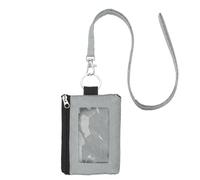 PATIKIL Portafoglio Minimalista Con Protezione RFID E Finestra Per ID Portafoglio Piccolo Impermeabile Con Cerniera Portacarte Con Protezione RFID E Cordino Per Carte Contanti Grigio