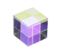 PATIKIL Prisma a cubo, 30 mm, K9, in vetro ottico, a dispersione, mini statuetta in vetro a forma di X-Cube, che mostra la divisione del fascio, per insegnare fisica, decorazione domestica, accessorio