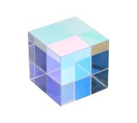 PATIKIL Prisma a cubo, 50 mm, K9, in vetro ottico, a dispersione di cristalli, mini statuetta in vetro a forma di X-Cube che mostra la divisione del fascio per insegnare fisica, decorazione domestica