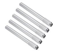 PATIKIL Prolunghe per Matite, 5pz Portamatite Regolabile in Metallo Prolunga Penna per Matite Corte Matite Colorate Scrivania Ufficio, Argento