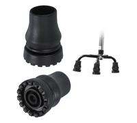 PATIKIL Punta Per Bastone Quadrato 7/8 Pollici 2 Pz Accessori Per Bastone Da Passeggio In Gomma Antiscivolo Sostituzione Piede Per Bastone Da Appoggio Donne Uomini Anziani Nero (Stile 4)