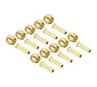 PATIKIL Puntali a compressione in ottone con tubo da 4 mm, confezione da 60 puntali in ottone e inserto per tubo flessibile, kit di supporto per tubo aria acqua e gas