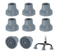 PATIKIL Puntali Per Bastoni Quad 1/2 Pollice,8 Pezzi Accessori Per Bastoni Da Passeggio In Gomma Antiscivolo Sostituzione Piede Per Bastoni Da Appoggio Donne Uomini Anziani,Grigio(Stile 3)