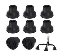 PATIKIL Punte Per Bastone Quadrato 1/2 Pollice, 8 Pc Accessori Per Bastone Da Passeggio In Gomma Antiscivolo Sostituzione Piede Per Bastone Da Appoggio Donne Uomini Anziani, Nero(Stile 3)