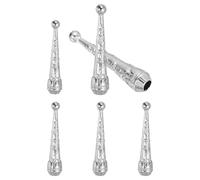 PATIKIL Punte per Cravatta Bolo, 6Pz 2" Lungo Lega Forniture Bolo Tie Estremità Ricambio Cappucci Fine Corda 5.5mm Diametro per Artigianato Fai da Te Abbigliamento Decorativo, Tono Argento