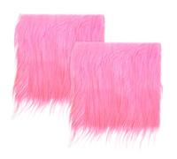 PATIKIL Quadrato Tessuto Pelliccia Sintetica 2pz 10" x 10" Soffice Finta Pelliccia Toppe Tagli per Fai da Te Artigianato Natale Halloween Gnomo Barba Rosa