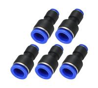 PATIKIL Raccordi Push To Connect 1/2 x 1/4 Pollici, 5Pz Raccordi Plastica per Tubo Aria, Connettori Pneumatici a Sgancio Rapido, Raccordo Dritto a Due Vie per Tubo, Blu