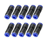 PATIKIL Raccordi Push To Connect 3/16 Pollici, 10Pz Raccordi Plastica per Tubo Aria, Connettori Pneumatici a Sgancio Rapido, Raccordo Dritto a Due Vie per Tubo, Blu