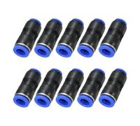 PATIKIL Raccordi Push To Connect 3/8 x 5/16 Pollici, 10Pz Raccordi Plastica per Tubo Aria, Connettori Pneumatici a Sgancio Rapido, Raccordo Dritto a Due Vie per Tubo, Blu