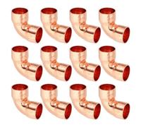 PATIKIL Raccordo a Compressione Gomito in Rame da 1/2" Id, Spessore 0.8mm, 12pz Raccordo per Tubo in Rame Puro 99,9% Raccordo per Tubo a Raggio Corto con Connessione a Saldare per Hvac