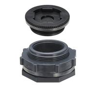 PATIKIL Raccordo a Tappo in PVC con Spina G 2, Raccordo a Doppio Filetto Serbatoio d'Acqua con Guarnizione in PVC per Secchio Pioggia, Lavandini, Acquari, Grigio