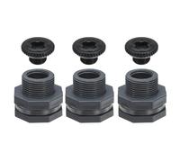 PATIKIL Raccordo a Tappo in PVC con Spina G 3/4, 3pz Raccordo a Doppio Filetto Serbatoio d'Acqua con Guarnizione in PVC per Secchio Pioggia, Lavandini, Acquari, Grigio