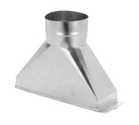 PATIKIL Raccordo di transizione per tubi da 25,4 x 10,2 x 20,3 cm, in acciaio zincato, da rettangolare a 10,2 cm, con bordo piegato dritto per il collegamento di raccordi per condotti HVAC