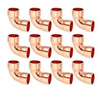 PATIKIL Raccordo in Rame a Gomito da 10mm Id e 1mm Spessore, 12pz Raccordo per Tubo in Rame Puro 99,9% Raccordo per Tubo a Raggio Corto con Connessione a Saldare per Hvac