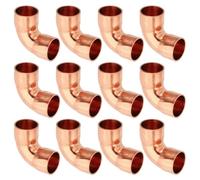 PATIKIL Raccordo in Rame a Gomito da 12mm Id e 0.8mm Spessore, 12pz Raccordo per Tubo in Rame Puro 99,9% Raccordo per Tubo a Raggio Corto con Connessione a Saldare per Hvac