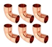 PATIKIL Raccordo in Rame a Gomito da 12mm Id e 0.8mm Spessore, 6pz Raccordo per Tubo in Rame Puro 99,9% Raccordo per Tubo a Raggio Corto con Connessione a Saldare per Hvac
