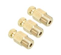 PATIKIL Raccordo per Tubo in Ottone 4mm Tube OD 1/8 Filettatura Maschio BSP, 3pz Connettore a Compressione per Tubo Accoppiamento Dritto Adattatore, Tono Oro