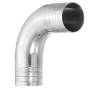 PATIKIL Raccordo Tubo Flessibile Sanitario 1 1/2", Gomito 90 Gradi Raccordo Tubo Flessibile Barbato Acciaio Inossidabile 304 Doppia Estremità Birrificio Enologico Lavorazione Alimentare