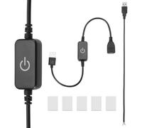 PATIKIL Regolatore Di Luminosità A Nastro LED, 1 Pezzo Cavo Luce USB DC 5-24V Interruttore Touch Accensione/Spegnimento Controller Regolabile Con Filo A Codino Per Luci A Nastro LED Nero