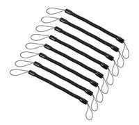 PATIKIL Retrattile Molla Bobina Cinghia 5", 8pz Plastica Spirale Elastico Chiave Supporto Stilo Cordino Corda, Nero