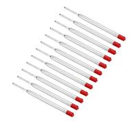 PATIKIL Ricariche per Penna a Inchiostro da 1mm, 12 Pezzi Ricariche a Punto Medio in Metallo Compatibili Sostituibili per Penna a Scomparsa Ufficio, Rosso