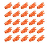PATIKIL RJ45 Plug Connector Cover, 100Pcs Cat5 Cat5E Cat6 Cat7 Copertura per Cavo di Rete per Laptop Computer Desktop Router Smart TV Telecamere di Rete Stampanti, Arancione