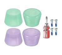 PATIKIL Roller Skate Ferma Dita con Cacciavite, 2 Coppia 82A Gomma Freno Tappi Blocco per Roller Skate Accessori Sostituzione, Viola Verde