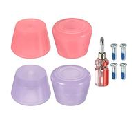 PATIKIL Roller Skate Ferma Dita con Cacciavite, 2 Coppia 82A Gomma Freno Tappi Blocco per Roller Skate Accessori Sostituzione, Rosa Viola