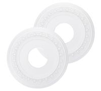 PATIKIL Rosone per Soffitto, 2 Pz 12" Od x 4" Id Pu Rosone Decorativo per Luce Soffitto Rosone per Lampadario Petalo Copertura per Luce Soffitto per Lampade e Ventilatori Soffitto, Bianco