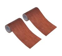 PATIKIL Rotolo Nastro per Riparazioni Effetto Legno 4" x15ft, 2Pz Pellicola Adesiva Legno Finto Realistico Testurizzato per Pavimento, Porta, Tavolo, Armadi, Scrivania, Mogano Vino Chiaro