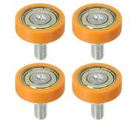 PATIKIL Rulli per cassetti da 22 mm, confezione da 4 pulegge di ricambio in plastica per cassetti, con cuscinetti piccoli, arancione