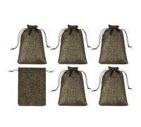 PATIKIL Sacchetti per Monete 8"x6", 6 Confezioni Sacchetti Deposito Bancario per Monete Cambio con Sacchetti Regalo con Coulisse, Marrone