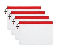 PATIKIL Sacchetti per Prodotti in Rete, 4pz 12x8 Pollici Borse Prodotti Riutilizzabili Borse Spesa Trasparenti Lavabili Coulisse per Stoccaggio Spesa Frutta Verdura, Rosso
