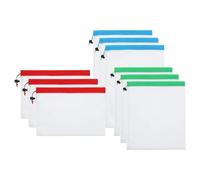 PATIKIL Sacchetti per Prodotti Rete 9pz Borse Prodotti Riutilizzabili Borse Spesa Trasparenti Lavabili Coulisse per Conservazione Frutta Verdura (3 Rossi Piccoli 3 Verdi Medi 3 Blu Grandi)