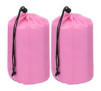 PATIKIL Sacco, 2 Pezzi 15 x 33 cm Impermeabile Sacco da Esterno Portatile con Cordino Linguetta Polvere Leggero per Sacchi a Pelo Campeggio Escursionismo Viaggio, Rosa