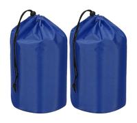 PATIKIL Sacco per Riporre, 2 Pezzi 23 x 43 cm Impermeabile Sacco da Esterno Portatile con Cordino E Flap Polvere Leggero per Sacco A Pelo da Campeggio Escursionismo Viaggio, Blu Marino