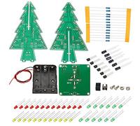 PATIKIL Saldatura Pratica Scheda, 1pz Elettronica Kit Prototipo PCB Scheda Fai-da-te Saldatura Circuito LED Natale Albero 3 Colore SMT/SMD, 5V