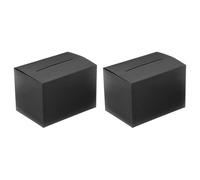 PATIKIL Scatola delle Suggestioni in Cartone, 2 Pezzi 16,5 x 11,4 x 11,4 cm Urna con Pannello Intestazione Rimovibile Scatola per Estrazioni a Premi, Raccolta, Donazioni, Votazioni, Nero