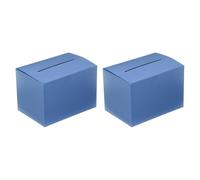 PATIKIL Scatola delle Suggestioni in Cartone, 2pz 6,5 x 4,5 x 4,5 Pollici Urna con Pannello Intestazione Rimovibile Urna per Suggestioni, Raccolta, Mancia, Donazione, Votazione, Blu