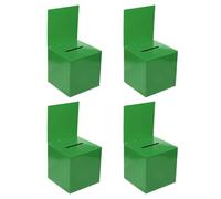 PATIKIL Scatola Delle Suggestioni in Cartone, 4 Pz 6"x6"x6" Urna con Pannello Intestazione Rimovibile Urna per Estrazioni, Raccolta, Mancia, Donazioni, Votazioni, Verde