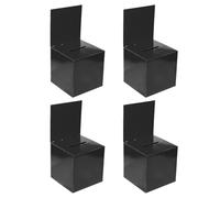 PATIKIL Scatola Delle Suggestioni in Cartone, 4 Pz 6"x6"x6" Urna con Pannello Intestazione Rimovibile Urna per Estrazioni, Raccolta, Mancia, Donazione, Votazione, Nero